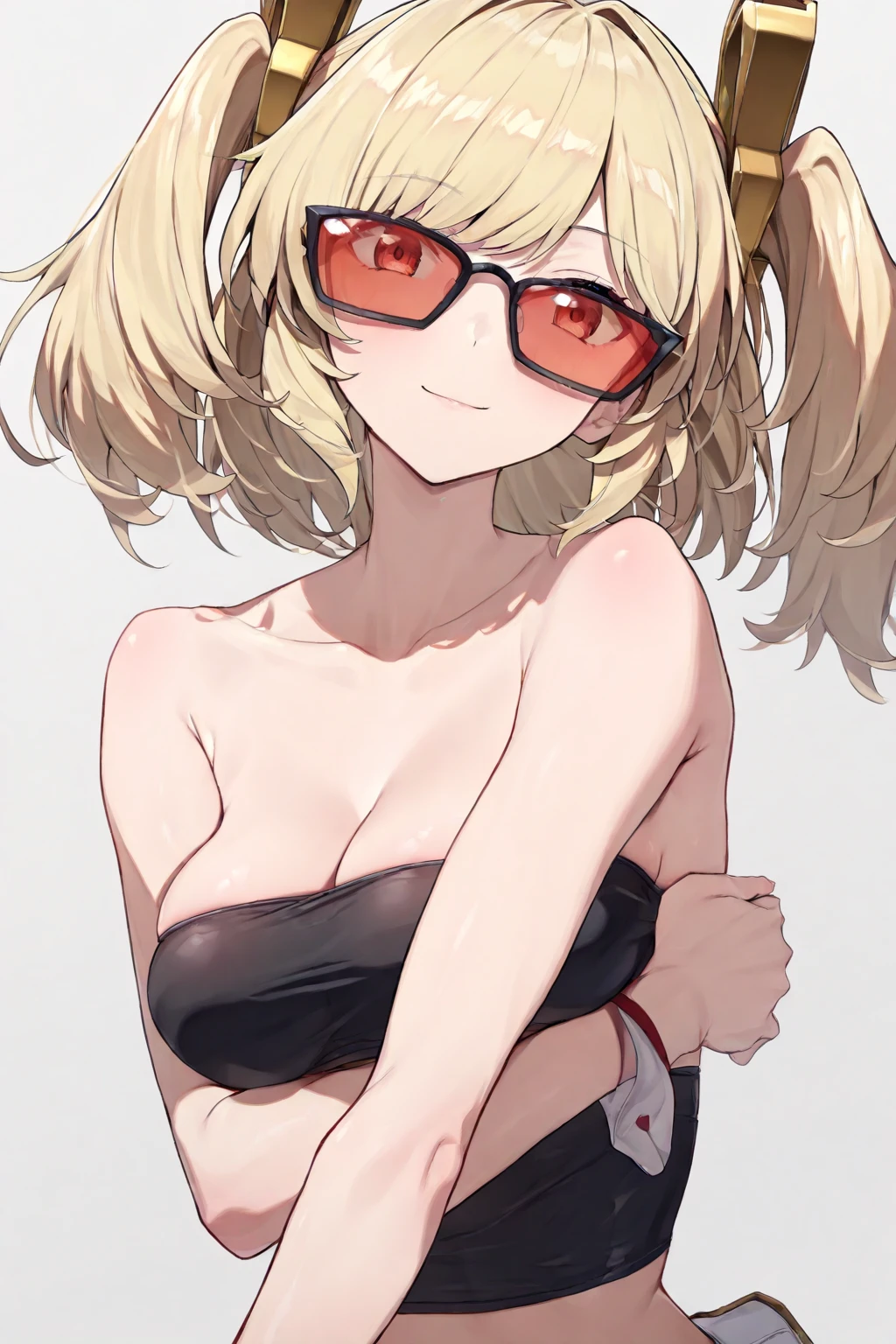 (8K, Best Quality, Ultra Detailliert, Highres, Absurdres, Perfect Anatomy:1.5, Masterpiece:1.5), (Strong Outline), ((1Girl)), (((perrine h. clostermann))), (((Yellow Eyes))), (((Black glasses:1.3))), (((Long Long Hair:1.5, Bangs, Blust Bangs, Blonde Hair))), (((Black Cat Ears, Black Cat Tail))), (Slender Body, Dwarf:0.7), (((Small Breasts:1.1))), ((Big Hips:1.2)), (Smile:0.8), (Blush), (((lime green Bikini, White Frills Bikini))), Sandals, (((Heart))), (Dutch Angle), Arms Up, (Sitting:1.1, Crossed Legs:1.3), Head Tilt, Cowboy Shot, (Solo Focus), ((Sexy Pose)), ((Posed Photo)), ((Wide-Angle Photo)), (Simple BackGround, Simple Colour BackGround, Warm Colour BackGround), good hands, best hands