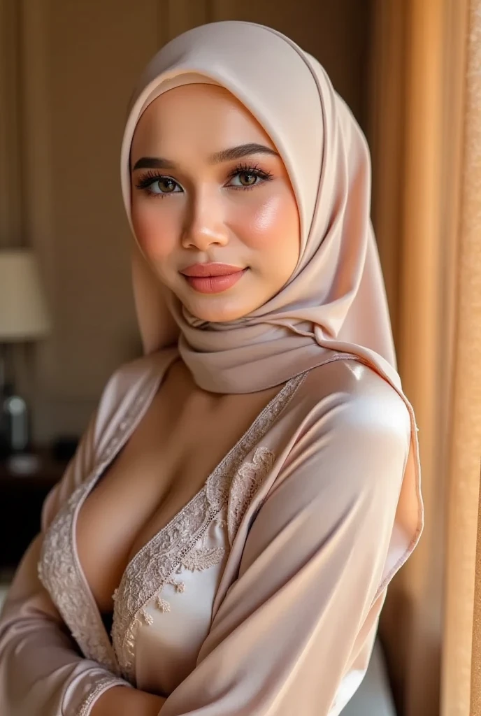 ((Lace)), (Happy smile), (((HIJAB MALAY GIRL))), masutepiece, High quality, UHD 32K, Realistic face, Realistic skin feeling , A Japanese Lady, 58 years old matured lady, , Very cute and baby-like face, (((FLAT CHEST))), (Night time at forest), ((look In front  at the camera and SADNESS)), (((GOLD FLUORESCENT))), (((CUTE GIRL))), ((GOLD FLUORESCENT LIPS)), ((Floral Pattern)) little wearing strapless bra, strapless colorful bra, dark night background , black forest night, horror scary place, (huge saggy breast), ((HEAVY HUGE BREASTS)), (from behind up) seductive pose