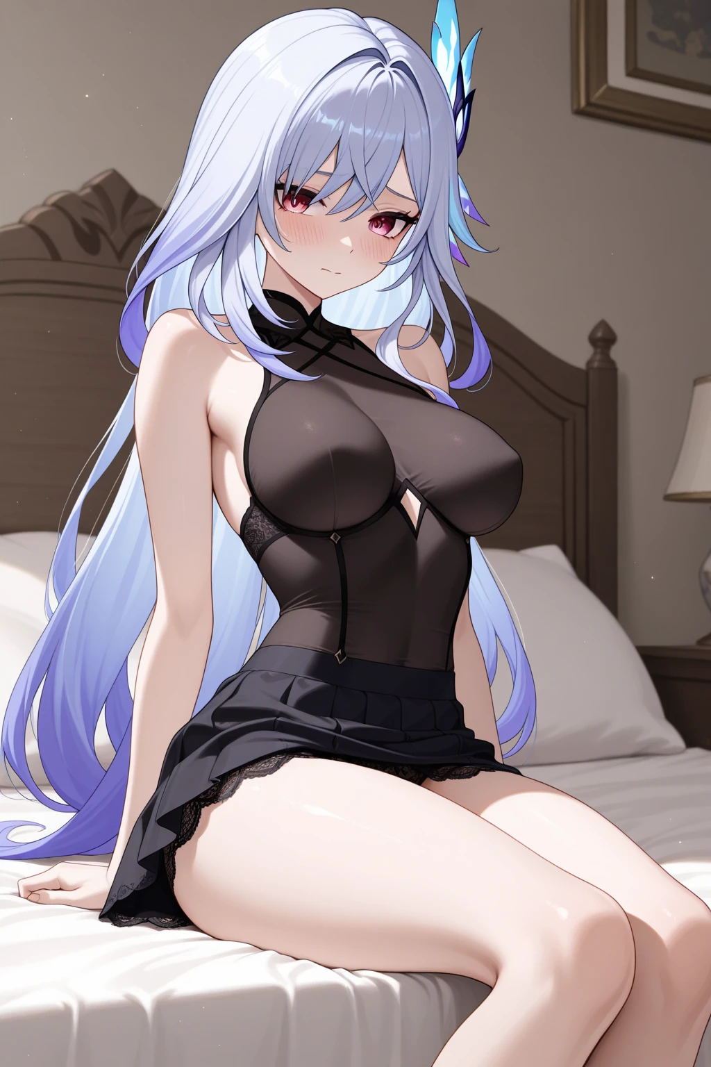 (masterpiece),(Highest quality),(Very detailed),(Best illustrations),(Best Shadow),(Absurd),(Detailed Background),(so beautiful), 16K,(Very detailed),(Best illustrations), 8K,(Absurd),(Detailed Background),(so beautiful)noa-outfit, (Processing wool), Perfect Anatomy, One Girl, alone, , , Grey Hair, Purple eyes, Blunt bangs, , , , , One Girl, alone, Big Breasts, Long Hair, , , , , empty eyes, blank eyes, , , , Heart-shaped pupils, , shiny skin, Wet, , , Roll your eyes, , The pupils constrict, wonderland, , , , , Open your mouth carelessly, , , , , saliva trail , , night , , Pink Neon Lights, , , hallucination, , Mysterious glow, orgasm, ahegao, rolling eyes, cross-eyed, Abuse, , , Arched back, , , , sleep, Dead, Expressionless, arms behind head, squatting