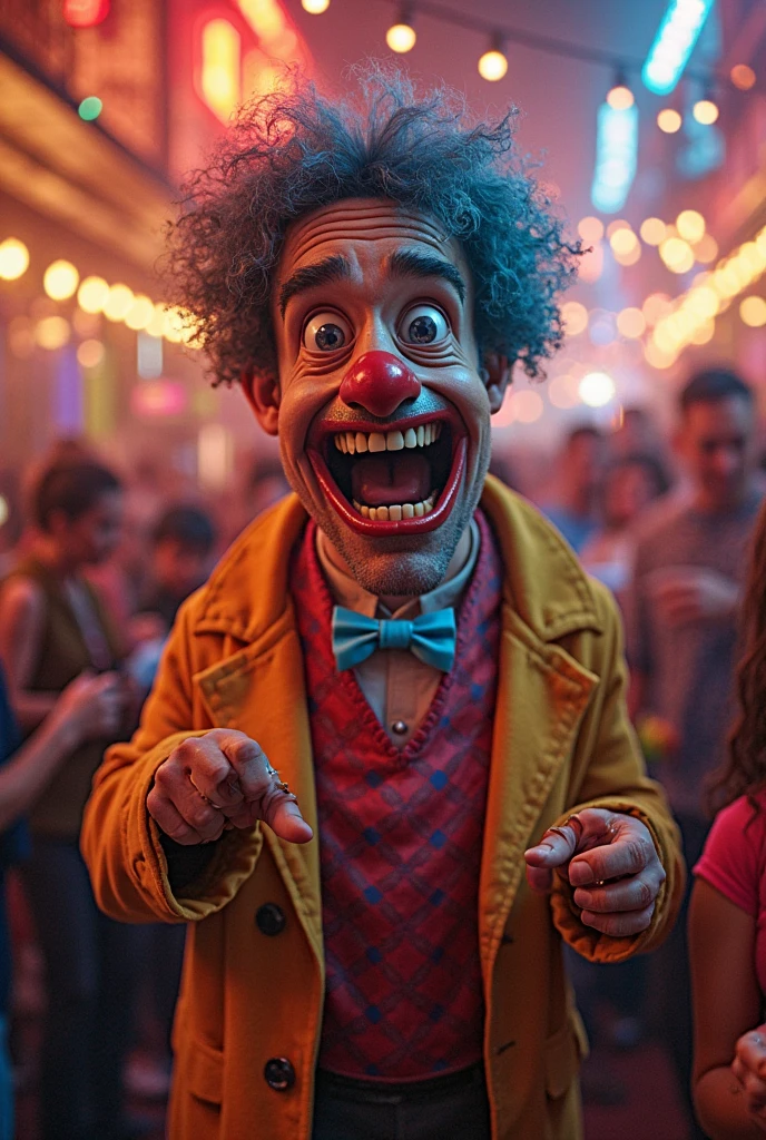 Clown in a nightclub
