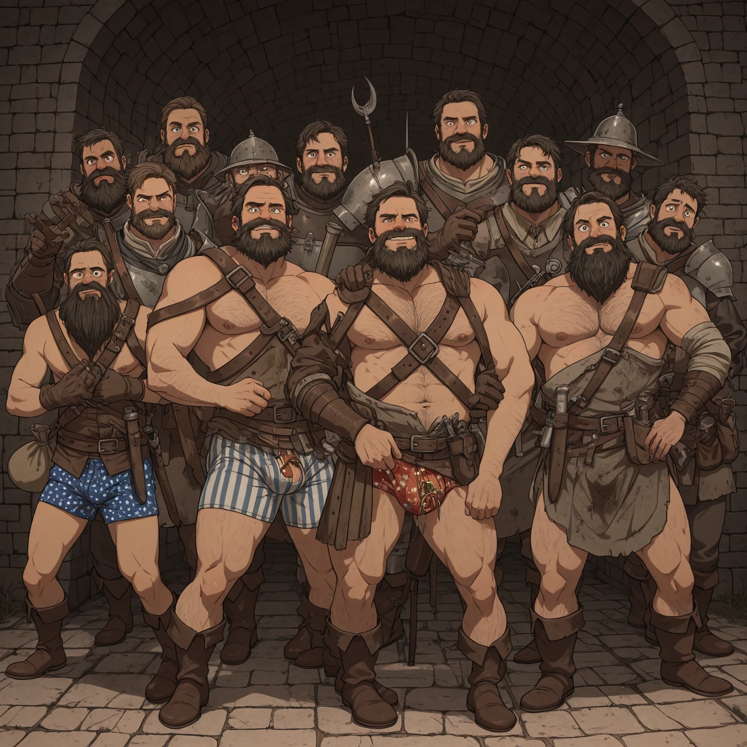 ((1 man and a group of fat ugly pirate NPCS - a young adult pirate boy wearing erotic pirate clothes is being stripped and sexually assaulted by a group of ugly group of men bastard pirates who want to fuck him)), ((gangbang)), ((yaoi hentai)), ((inspired by Ppata’s yaoi comics)), ((1 young man being fucked by a group of ugly fat hairy pirate NPCs “bend your ass over, you are our sex slave now!”)), ((“ Do you like my huge fat veiny cock dripping with cum?  Do you like when I slap you with my fat cock?”)), ((begging)), ((well drawn gangbang poses:0.2)), ((well drawn big very thick veiny cocks:0.2)), ((fingering gape asshole)), ((well drawn detailed faces)), (bukkake), ((hair grab porn)), ((“spread your buttcheeks for me bitch!”)), ((detailed penis and testicles)), ((anal penetration)), ((creampie)), (((excessive pubic hair))), ((on all fours)),