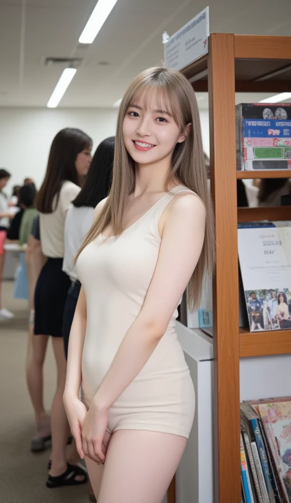 - [ ] photorealistic:1.37, masterpiece, best quality, raw photo, absurdres, uhd, 1girl, wavy hair, brown hair, seductive , looking at viewer, in the large meeting room of the office in the high tower office building in  Tokyo ,Tokyo tower,intricate detail, detailed background, detailed skin, pore, highres, hdr , presentation to ten men , beautiful model, soft light to the face,JP_MODELS,white shirts uniform , midium breasts, a 30 yo woman