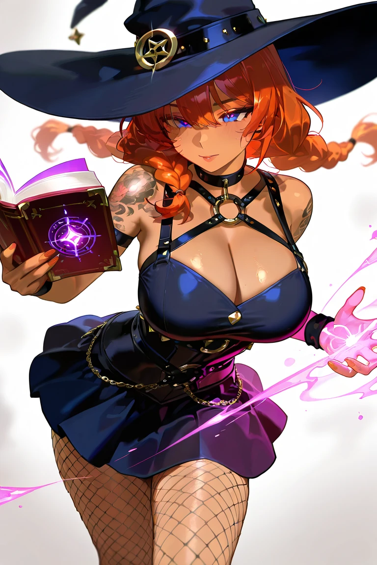 (masterpiece, best quality, watercolor, traditional media), (realistic:0.8),
1girl, solo, standing, huge breasts, seductive smile,  <lora:dragonsCrownSorceress_v11:0.9> wooden staff, sorceress, detatched sleeves, hat