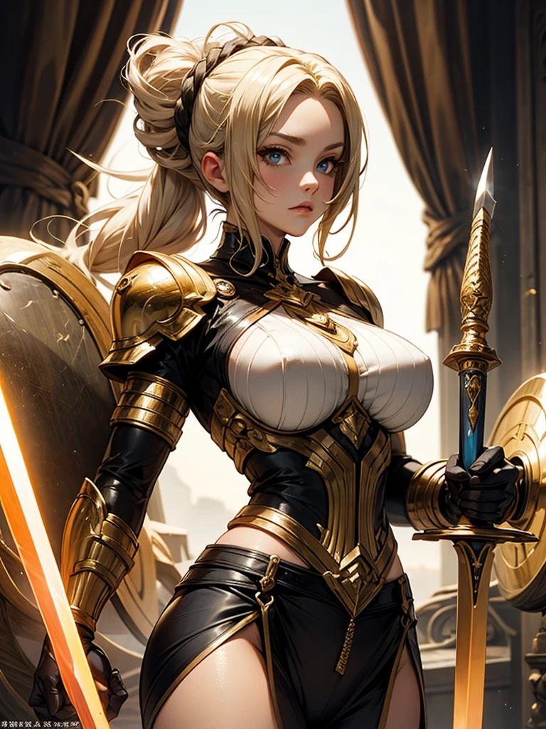Blonde girl big tits use little armor of rubi realistic high quality photo --auto --s2