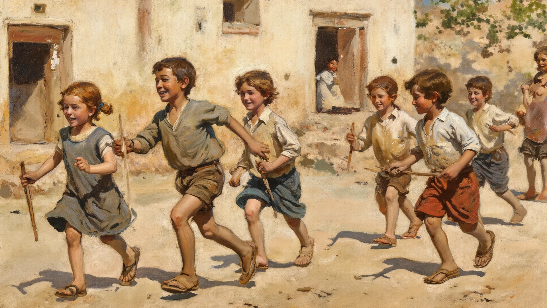 watercolor drawing in Retro-Look, rural saxones village, man and  woman dance, full body shot, in the style of classic Americana, white background, Andrew Loomis style, Masterpiece work of art,