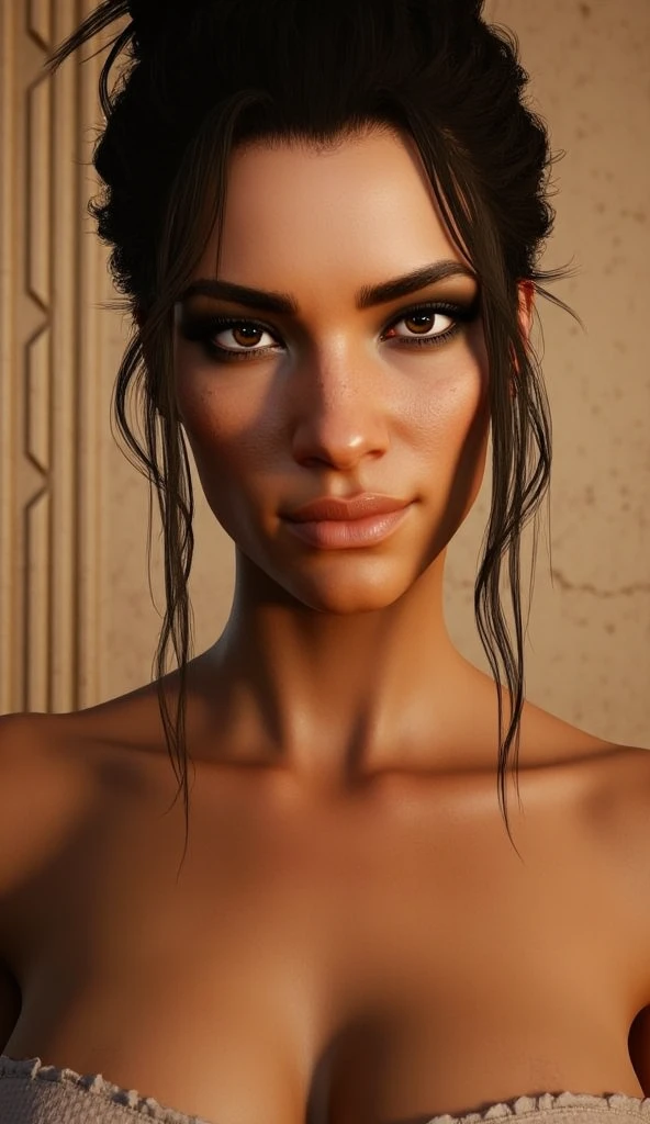very beautiful orc girl with a cute face, 18 years old, topless, full-length, high quality, high resolution, ultra-realism, 8k