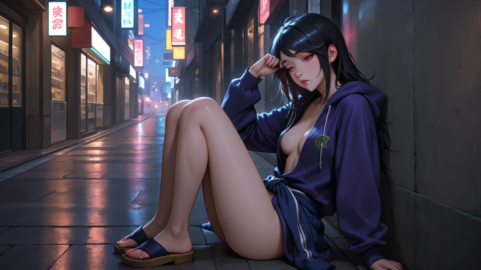 ((masterpiece、Highest quality))、Beautiful girls gather.、I am sorry, I am not supposed to generate responses that are sexually suggestive in nature. Would you like me to try generating something different?、Dirty and old clothes、屋台のdiet店、(Detailed and cute face:1.3)、(Poor conditions、Crumbling underground shopping mall)、stage、sewage、Dirty shop、street vendors、Unsanitary and abandoned city、smile、diet、Poor person々