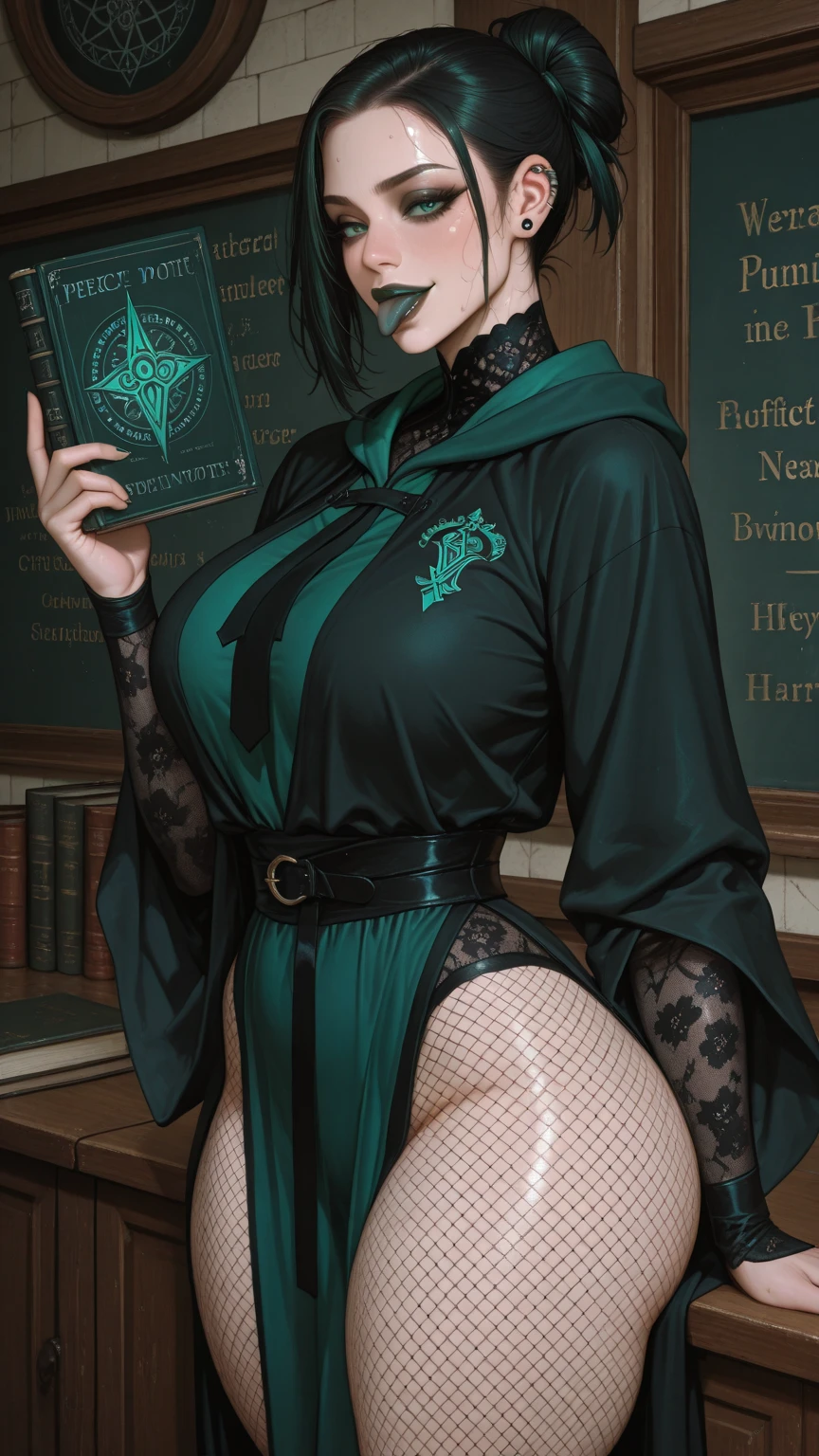 ((best quality)), ((highly detailed)), absurdres, (detailed eyes, deep eyes), (1girl), (glasses), stretching, <lora:aiomonstergirls_loraLocon:.7>, <lora:alraune_cpt_v01:.9>, alraunecpt, alraune, monster girl, (plant girl), purple hair, plant hair, pink eyes, leaves, colored skin, <lora:coloredSkin:0.4>, ((green skin:1.33)), flowers, (vines), thorns, giant flower, lily, nectar, plant, tree bark, large breasts, (plant clothes), collarbone, (navel), (inside, at a library, book shelves, books, (((multiple girls)))), <lora:A3DStyle:.6>