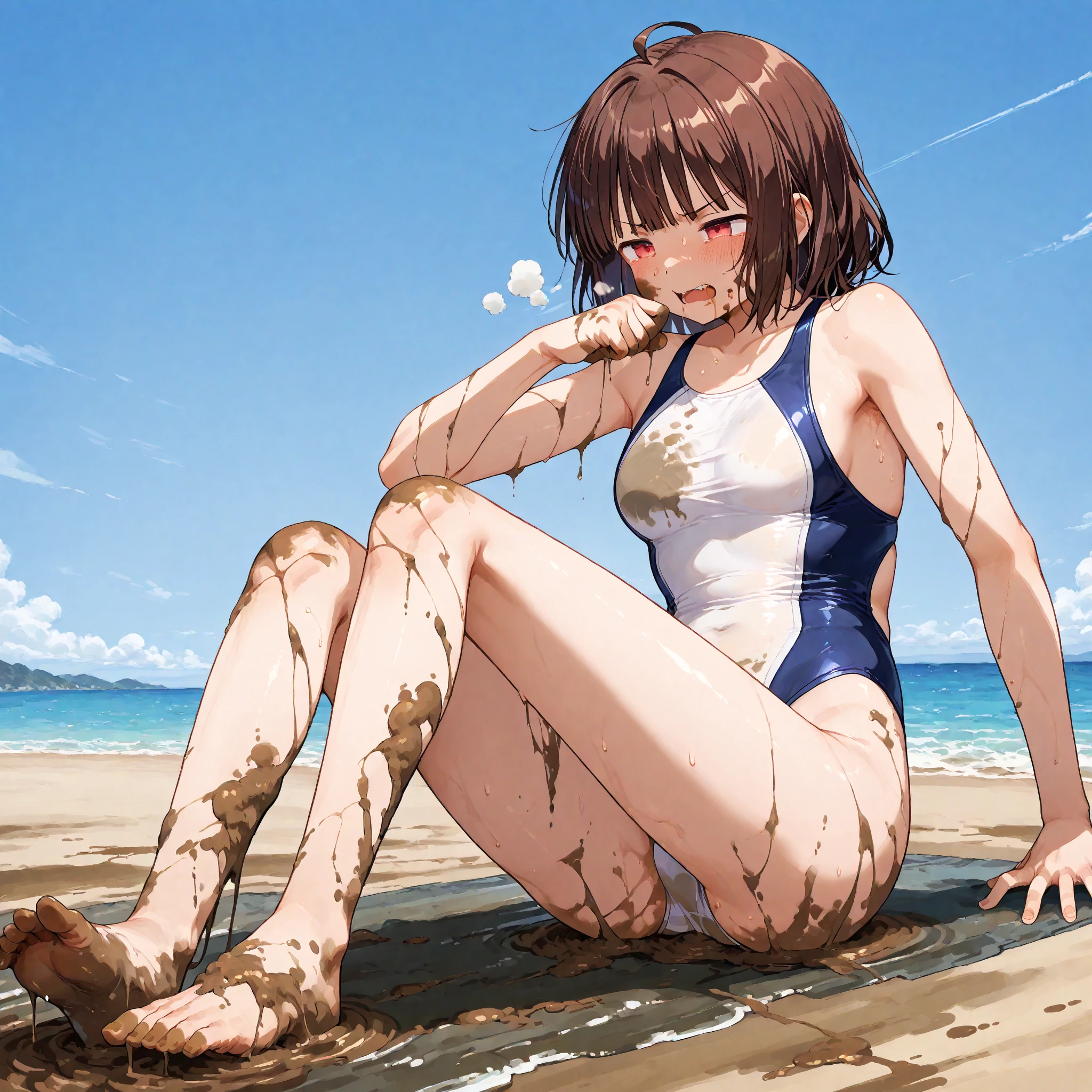 lying on her stomach、There are a lot of old men、rape、rape、Blowjob、Pussy、Penis insertion、Sex、Nipples、Watery eye、tideland、Covered in mud、Tiny Bikini、Girl、Girl、Short、Younger、Lower school year、Baby Face、flat chest、Thighs、Dynamic Angle、Seaside、Sandy Beach、Baby Face、Sun hat、sunlight、Both eyes open、Covered in semen、Displeased、Sweat、masterpiece、best quality、ultra-detail