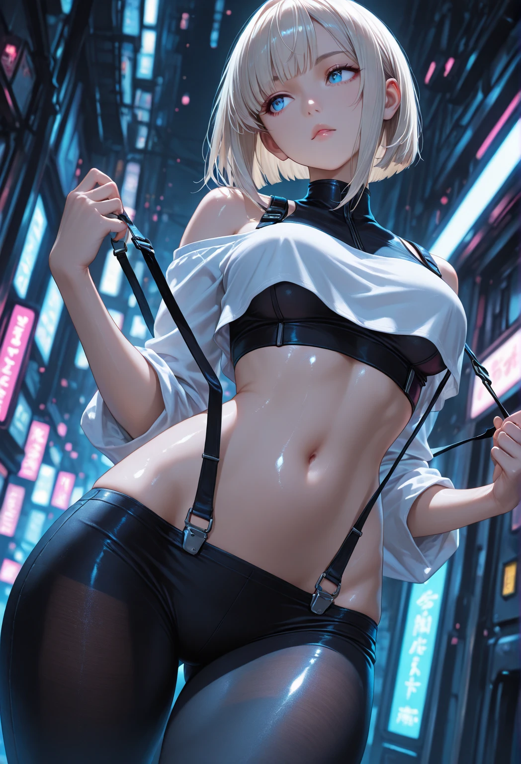 ((masterpiece:1.5)), ((silver skirt:1.5)),