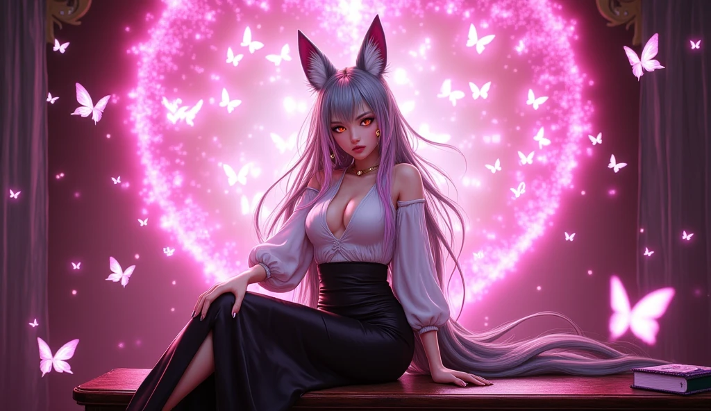 une femme adulte avec des lunettes dans un parc ,Black wedding dress with sleeves, Robe moulante, robe près du corps, black wedding viel, Lolita , gothiques, long Dress, Bending in front of camera , cat ears, Dark and purple hair, cheveux noirs et mèches violettes, oreilles de chat sur la tête, gros seins, belle poitrine , Décolleté important, Avatar de seconde vie, Belle capture d’écran, charme , Seconde vie, femme séduisante, portant des lunettes noires brillantes, Full Moon, Dark Sky, Night, objectif sur sa poitrine, se penche en direction du photographe, regarde le photographe