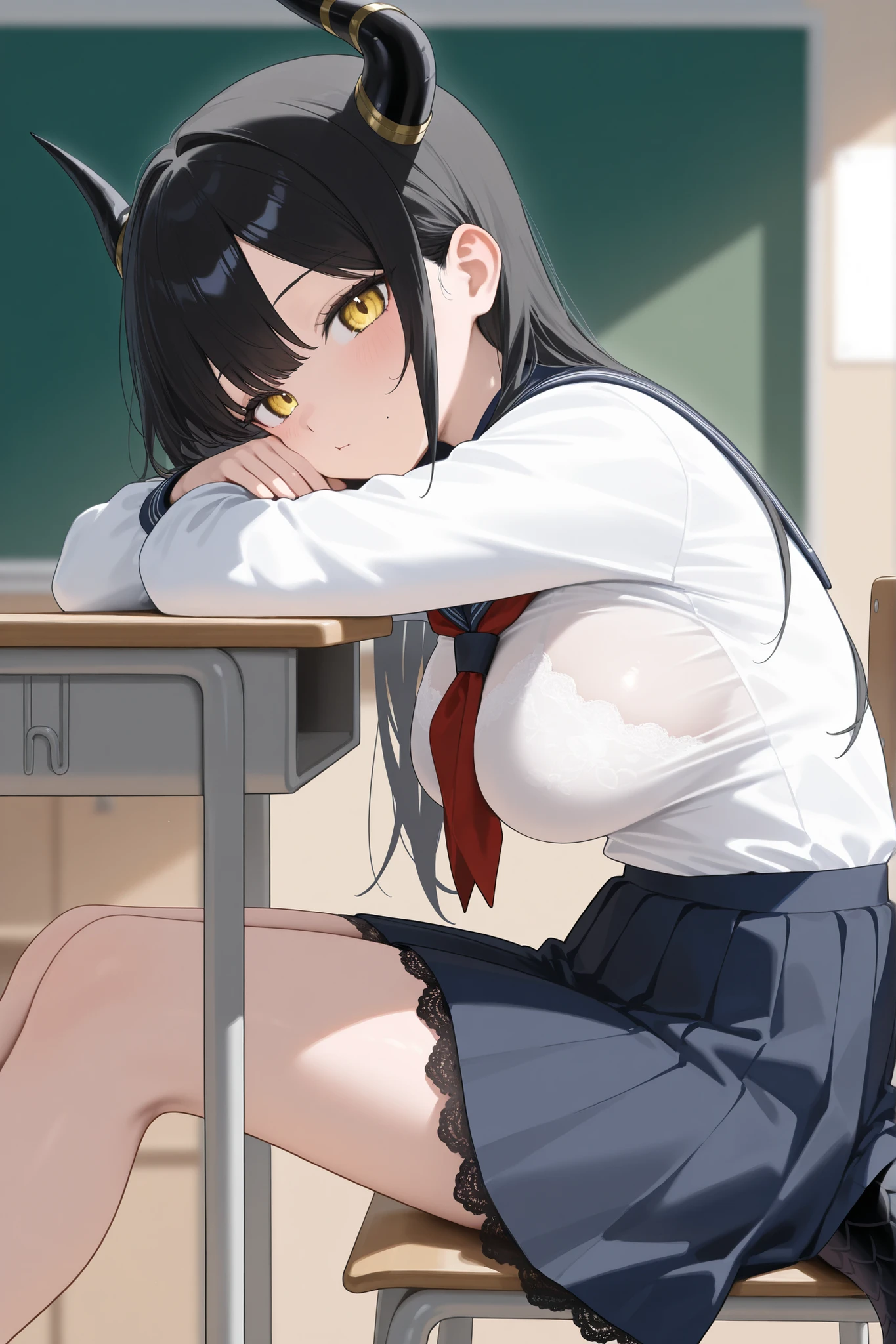 (highest quality:1.3),(ultra-detailed:1.5),High resolution,extremely detailed CG,unity 8k wallpaper,Official Art,detailed,super detailed skin,Perfect Anatomy,beautiful detailed eyes,((Anime screenshots)),Very delicate and beautiful,comics,90s Anime,90s Anime style,Cel-shaded anime,1 girl, ((Uyhar Hazari:1.52)), (black eye:1.5), Black Hair, flower, hair flower, hair ornaments, Flower wreath on head, short hair,Armband, School uniforms are not distributed., , serafuku, skirt, Summer clothes, neckerchief, red neckerchief, Blue sailor collar, Cyan abnormality, Short sleeve,Laughing with your mouth open, ((sitting in front of a computer:1.37)), Eye focus,(Artfully crafted brilliance),Sky Blue Lens Flare:1.7),Movie Background),Hyper Detail,(Subtle details),(Intricate details),Octane Rendering,Ticker,(Hyper Detail:1.15),(Soft Light:1.2),highly detailed eyes,thick,Rainbow Paint Drops,Woman made of paint,Full Paint,Splat,splash,Shiny Hair,(Shining Eyes),((Compensate)),(Cinematic masterpieces),Intense,Powerful,(Absolutely eye-catching splashes of color:0.9),(Movie headlights),((caustic)),Dynamic Angle,Beautiful sparkle in every detail.Ambient Occlusion,Zhou Haoguang,Ray-traced Reflections,(Best lighting,Very delicate and beautiful),(Cinematic Light),