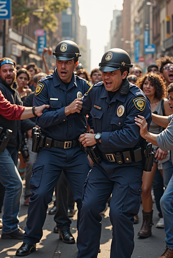Medical students vs police fighting 
