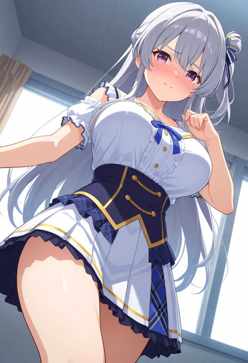 (See-through:1.3),White Seraphim,Sailor suit, , Sailor suit, View your viewers, Insanity, Disheveled long hair, Beautiful attention to detail,Blue sailor collar, Firm and bouncing big , A light smile, ((Her breasts bounce wildly as she has intense vaginal sex with a man: 1.5)),Cowgirl Sex, {{A lewd angel takes over a high school girl having vaginal sex and changes the high school girl's face into an angel's face while having sex}}, Changes from pink twintails to white bob cut, 32k,Super detailed,Ultra-detailed, NSFW