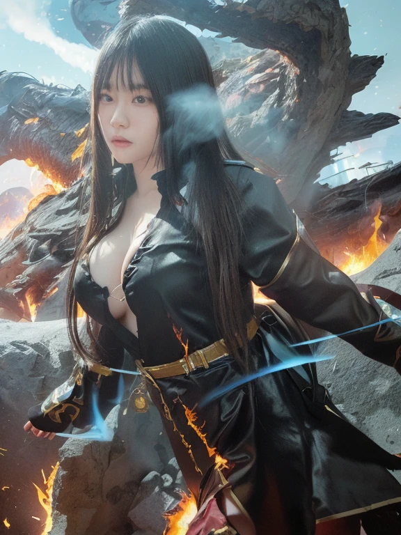 ((best quality)), ((masterpiece)), (detailed), perfect face, ((best quality)), ((masterpiece)), (detailed), perfect face, Big tits, asian girl, dragonball style, beatyful face, energie aura around a girl, goku, dragon ball, orange clothes, power, screaming, energie, super powered, full body, damaged clothes, stocking, energie dragon ball on a hand, looking ahead ,((stocking))