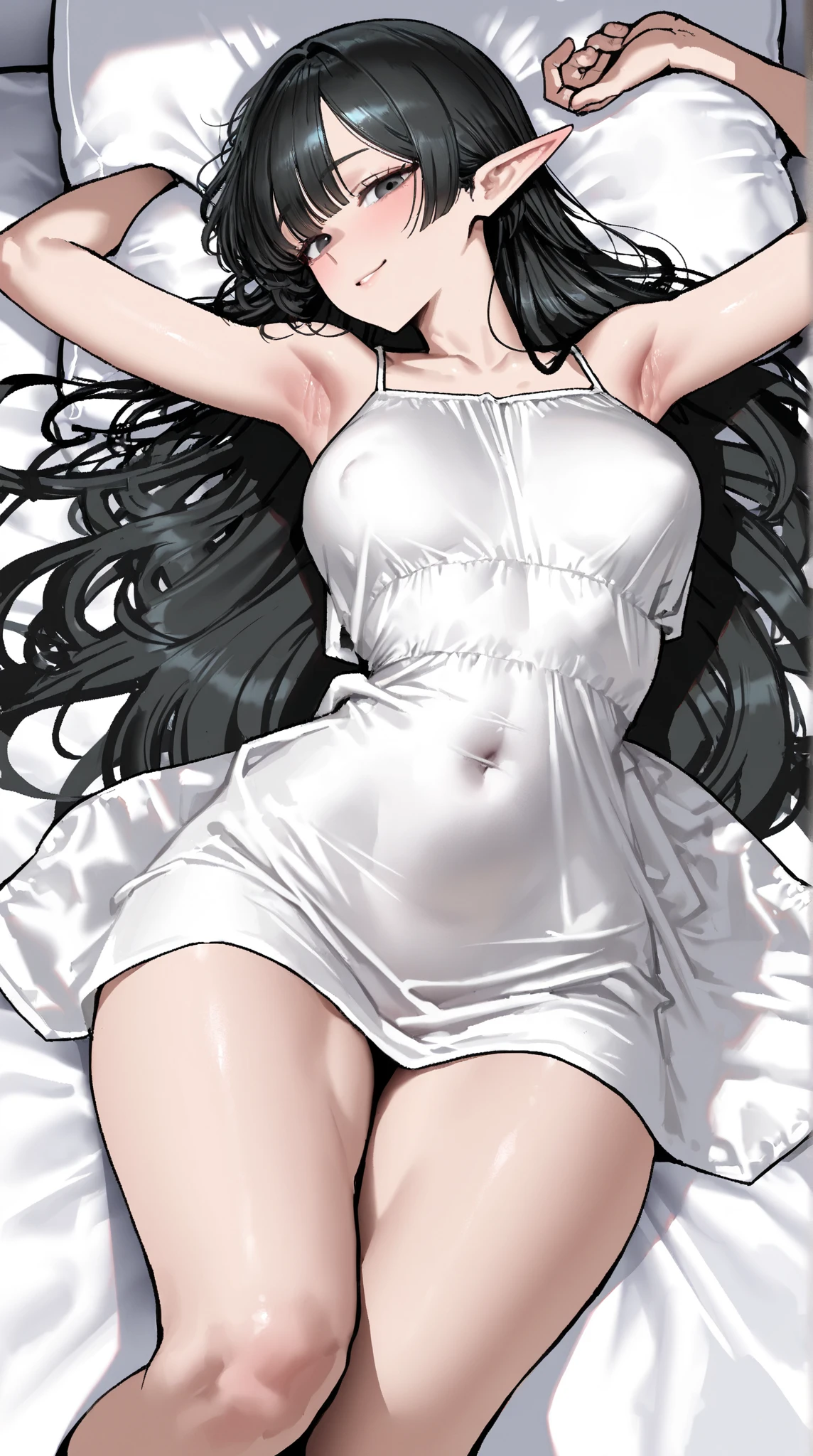 The stunning Chitanda Eru, purple eyes, black hair, Naturally straight hair, straight bangs, extremely refined, a girl，adult face，Open your mouth slightly，flowing long hair，Peerless beautiful girl, dreamlike，Slim，soft, (Sensual), (kawaii), dream quality, white dress，Driving the excavator on the excavator，Audience facing one side，transparent skirt，flowing skirt，bare neck，naked ass，bare shoulders，Clavicle exposed，bare breasts，Bare thighs，camel toe，snow white skin，show your hands, delicate face,  thin waist, soft curves, Real light and shadow, Ultra-fine, 4K, move naturally, ultra high resolution, (masterpiece:1.2, best quality), (Exquisite and beautiful eyes: 1.2), (Beautiful and delicate face)