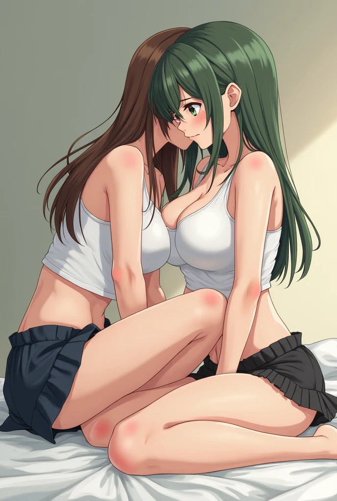 A anime grill whit huge breast thin waist being fucked by another anime grill