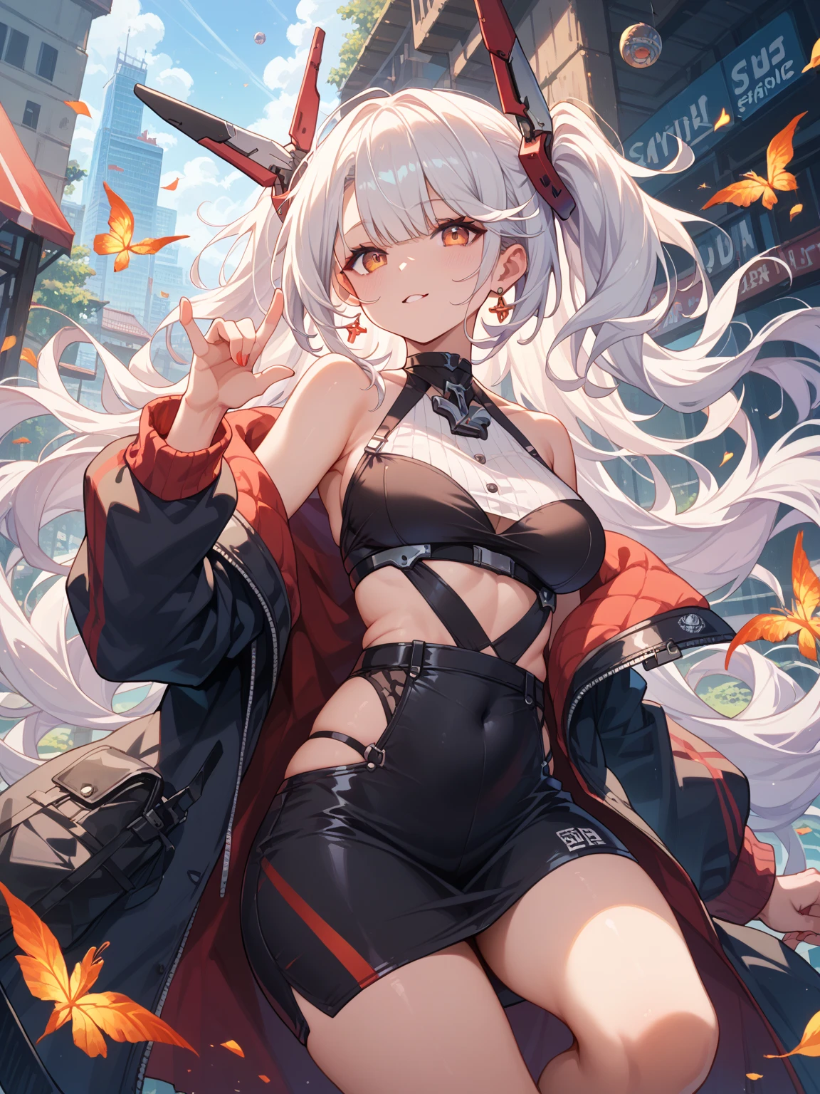 tmasterpiece, Best quality, (Detailed eyes and skin), ((Realistic)), Mirror flow, 1girll, The blonde_Hair, Yellow_clothes, black_clothes, Blue_Eyes, Blue_sky, bblurry, bblurry_Background, bblurry_foreground, (modern_City:1.5), mediating_Breasts, Exercise_bblurry,photore_\(curly\),long whitr hair,Skysky,独奏,Upper body body,Pregnant belly,Beth,Showing the belly,youthfulenergy,18-year-old girl,adolable,Two-dimensional painting style,Pregnant women with,Best quality, 8K, High quality,, hair adornments, cone hair bun, Long hair, double bun hair, bangs, bow, maid headdress, upper legs, Stockings, white thighhighs, cleavage cutout, Face focus, Close up, (Heart-shaped pupils:0.9), (Blush:0.65), (1girll, Solo:1.4), Cityscape, Blue sky, Bright sky, Sunny, holding flower, Large breasts, Detailed background, Detailed clouds,Pregnant belly,Two-dimensional painting style,(Masterpiece), Best quality, Fine details, Highest picture quality, Masterpiece,exquisite CG,1girll,Closed mouth,Brown eyes,Long hair,bangs,Bare shoulders, cleavage,(Big breasts:1.4),Bare arms,Pink bikini,navel,Lace,a garter belt,Thighs,Loli,White pantyhose,water,hyper pregnant,Girl,SushangV4,Yae,SideBraid,
