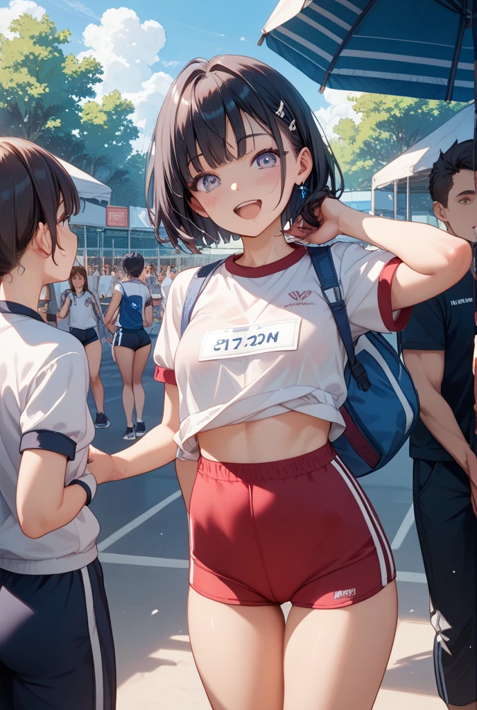 Body movement, young pretty gravure idol, Realistic young gravure idol, Young gravure idol, Young sensual gravure idol, sport bra and shirt, Young skinny gravure idol, sport bra and shorts, cute sportswear, wearing basketball jersey from behind boy fuck her