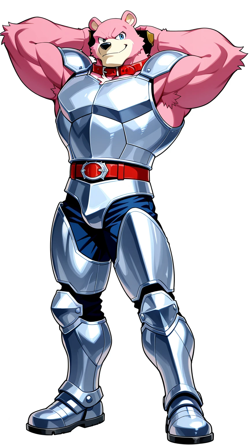 (masterpiece, best quality), 1boy, brown hair, looking at viewer, , huge male breasts,
<lora:saotomejin:1> saotomejin , more details <lora:ShinkiroStyle:0.4> shinkiro style, jacket, headband, cowboy shot, white shiny latex bodysuit, nipples, narrow waist, v-shaped eyebrows, six pack, crotch bulge, belt, leg belt, gloves, detailed eyes,
bulgeJ8,large bulge, <lora:bulgeJ8_concept-000004M:1>