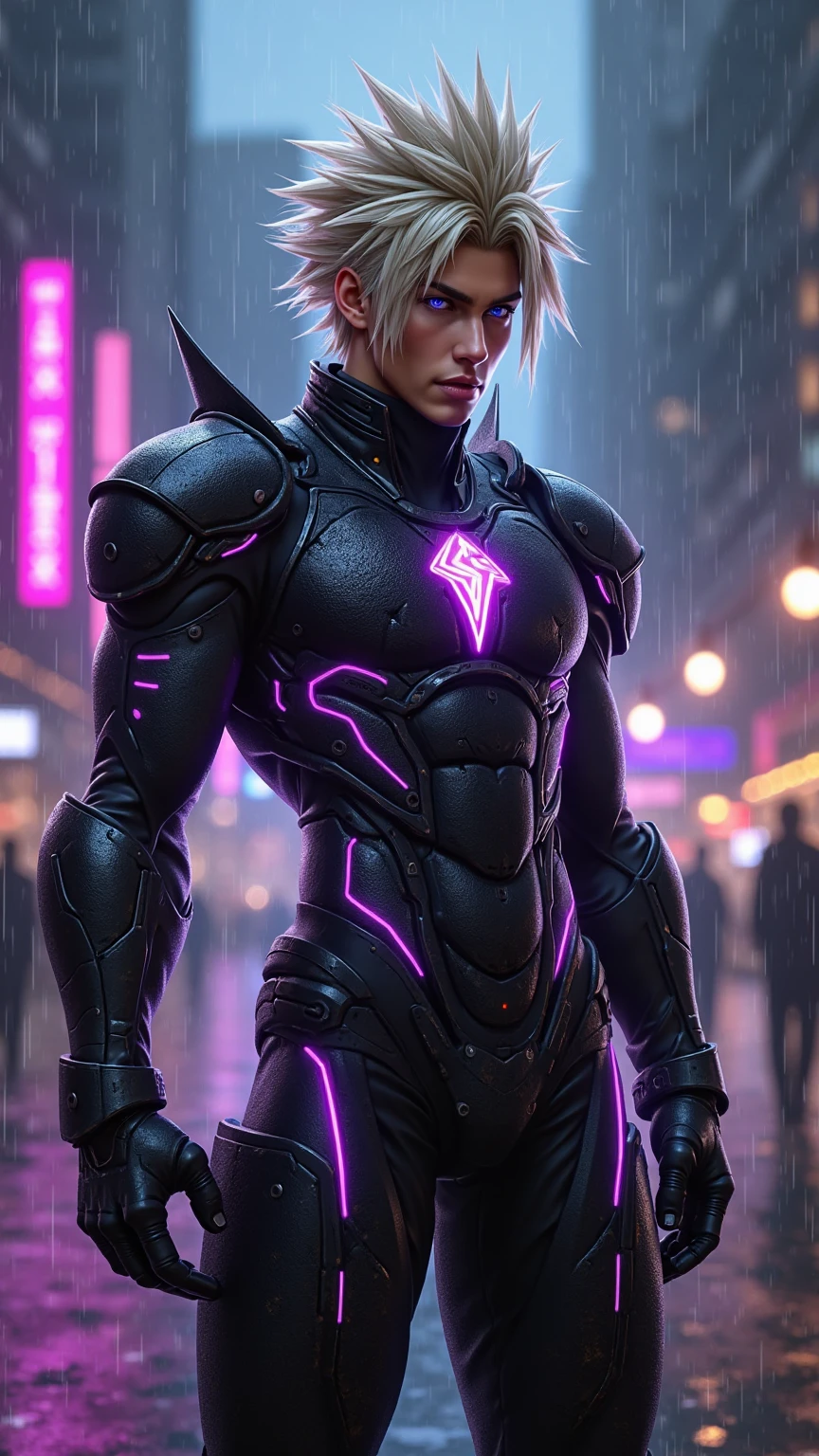 Description: Create a faithful and highly expressive representation of the Favela Guardian, an iconic black comic book character. He is portrayed wearing stately, gleaming niobium military armor, which molds perfectly to his athletic 16-year-old body. Details in shades of dark blue, black and silver adorn the costume, symbolizing its courage and strength.
The Slum Guardian is seen wielding his mighty weapons, a futuristic gleaming slingshot and dart-firing arm. The darts are adorned with mystical runes, while the shield on the arm bears the symbol of Morro da Paz. Her facial expression is determined and confident, conveying her resilience and determination.
Around the Guardian of the Quebradas, Gatrones and Musquitrones fly, helping with the challenges he faces on his journey. These mechanical creatures have shiny metallic details, enhancing their appearance.