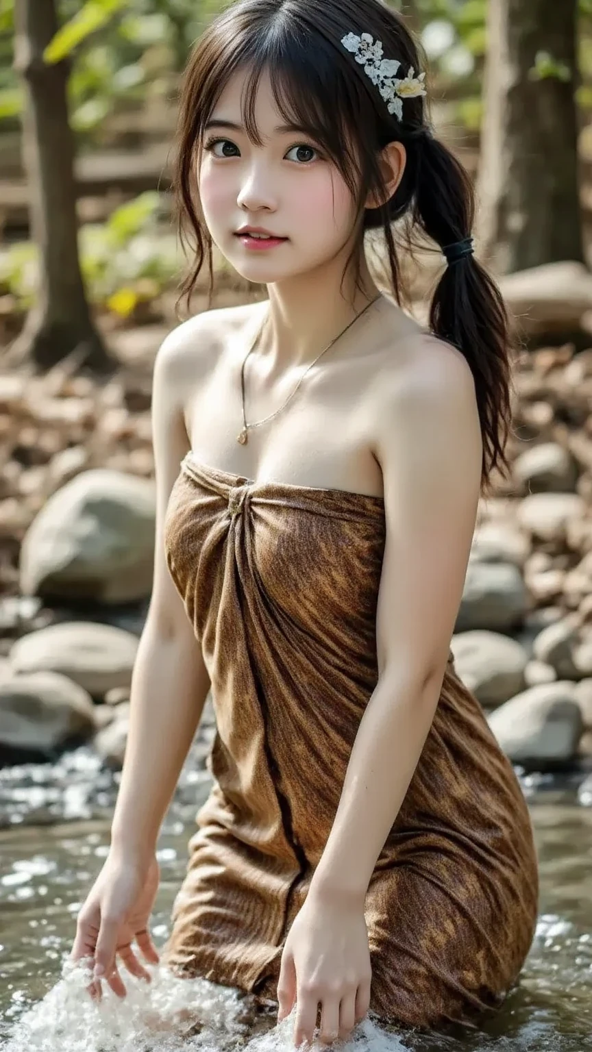 Araffe woman, beautiful,ponytail, ผู้หญิงlong hairชาวเอเชียตะวันออกเฉียงใต้ที่มีใบหน้ากลม, Chest circumference measures 38 inches., Warm light, morning sun, long hair,black eyes,abdominal muscles, The body is beautiful and strong., The chest is rounded and rounded., (digital painting, HDR, high contrast), 3-D, 8K, 45,000,000 pixcls,Asian girl, Gorgeous Chinese model, Japanese model, beautiful asian woman, Japanese goddess, Very beautiful girl., beautiful young woman, very beautiful woman, Attractive and beautiful, sexy girl, Asian girl, beautiful female model, jaw-dropping beauty, Attractive face and body, golden eyes details, long hair, stand, close to the viewer, Thai girl, rain award winning photo, school girl, หลังrain, rain!, ในตอนเย็นระหว่างrain, Wet from the rain, rainเปียก, rain portrait, Beautiful and smiling, Masterpiece, best quality:1.2),,(8K,height,raw image,realistic,photo-realistic:1.3),(Fine texture,Fine fabric,Beautifully detailed face:1.25),professional lighting,Photon mapping,beautiful soft light,Radiation,Physical rendering,Ray tracing, Modeling style, Modeling style, (วอลล์เปเปอร์ CG unity 8K ที่มีรายละเอียดมาก), Full-length photos of the most beautiful works of art in the world,