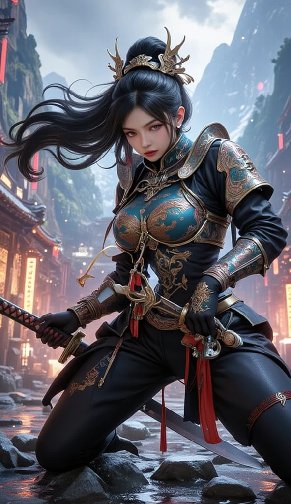 （废墟）eyes filled with angry，He clenched his fists，Rush up，Deliver a fatal blow to your opponent，full bodyesbian，Full Body Male Mage 32K（tmasterpiece，k hd，hyper HD，32K）Long flowing black hair，Campsite size，zydink， a color， patriot （废墟）， （Linen batik scarf）， Angry fighting stance， looking at the ground， Batik linen bandana， Chinese python pattern long-sleeved garment， （Abstract propylene splash：1.2）， Dark clouds lightning background，Flour flies（realisticlying：1.4），Black color hair，Flour fluttering，Background fog， A high resolution， the detail， RAW photogr， Sharp Re， Nikon D850 Film Stock Photo by Jefferies Lee 4 Kodak Portra 400 Camera F1.6 shots, Rich colors, ultra-realistic vivid textures, Dramatic lighting, Unreal Engine Art Station Trend, cinestir 800，Flowing black hair,（（（Male mage））），The male mage was furious，