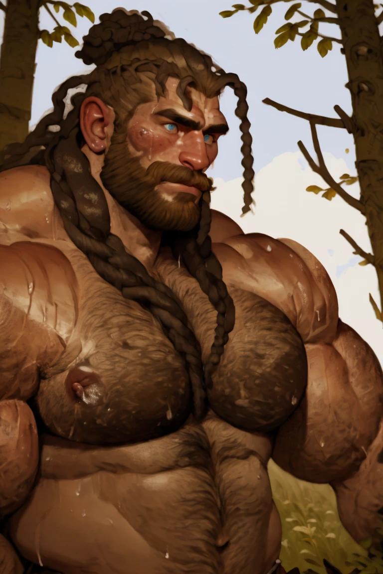by chunie by catsudon by retros, male,upset,((annoyance)),((middle aged male)),((Bearded)), Canid, solo,(musuclar), ((BullDog)),(black hair), facial hair, facing viewer, ((Highly detailed face)), (((daddy Figure))), ((smilling)), green abstract background, ((Naked)),((flaccid small penis)),((((wise)))),((DILF)),