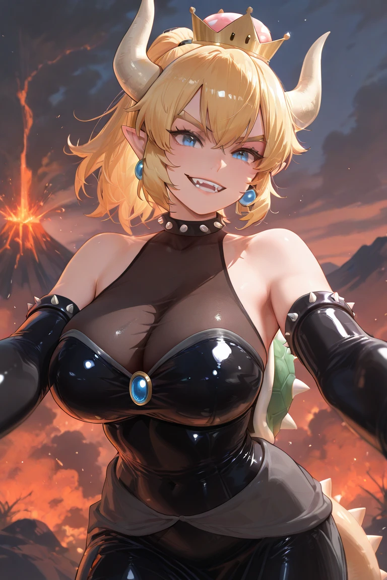 pechos grandes, sonrisa maligna, bowsette