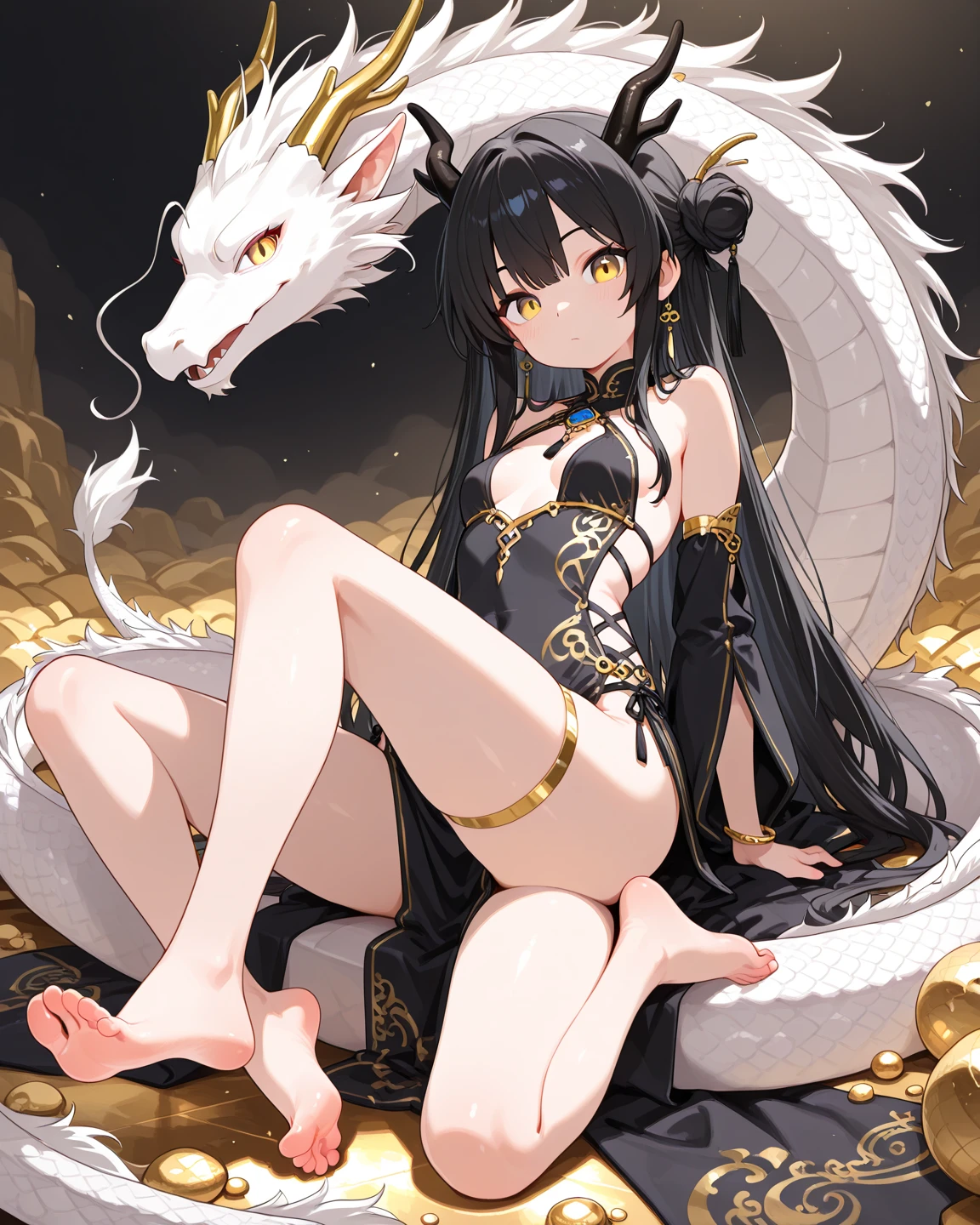 BLADE_NIA, masterpiece, high resolution, three nude anime girls, lesbian kiss, blushing, perfect body