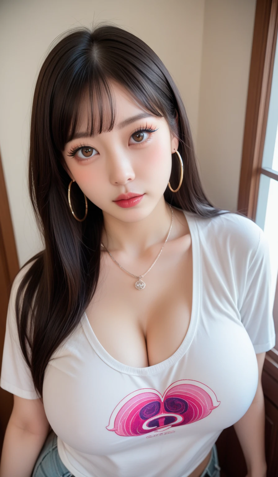 araffed mujer asiática in a pink shirt and jeans posing for a picture, niña asiatica, mujer asiática, an mujer asiática, Ayami koj ima, mujer asiática, japonés goddess, Ayami, asian, japonés model, cuerpo rosa, mujer coreana, japonés, muchacha coreana, beautiful niña asiatica, mujer asiática, beautiful south mujer coreana, Suzuki Kiyoko, jisoo from blackpink, popular south korean makeup, quality detailed ,(beautiful makeup :1.2), big, big ass, (best quality, 8K, masterpiece: 1.3), Clear focus: 1.2, Perfect body beauty: 1.4, strong abs, Very detailed face and skin texture. , detailed eyes, double eyelids, (long hair), having very marked curves, with greater volume in ((breasts)), which makes the waist look much smaller ((wasp waist)).
