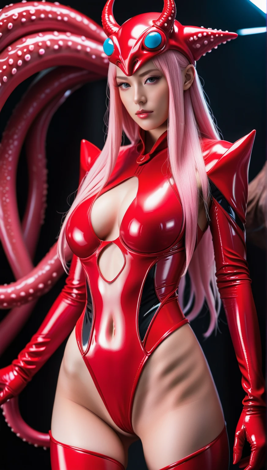 1girl,solo,medium breasts,outdoors,<lora:GoodHands-beta2:1>,(full body:1.3),(thigh gap:1.2),<lora:0154 Safe collection_v1:0.9>,ruanyi0154,bondage outfit,elbow gloves,garter straps,hairband,red thighhighs,twintails,cleavage,purple hair,, best quality,masterpiece,highres,official art,extremely detailed cg unity 8k wallpaper