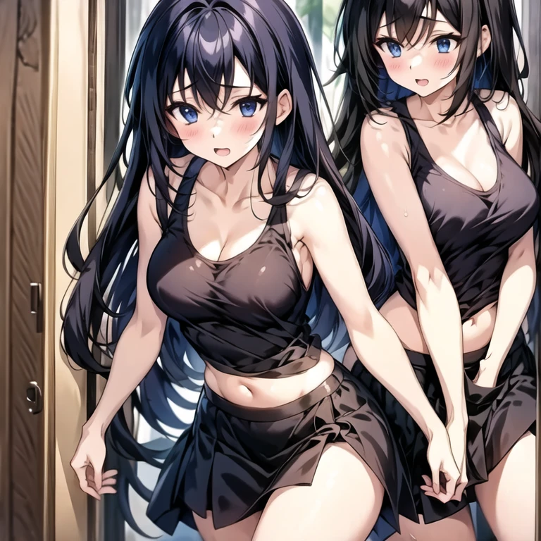 (((High resolution:1.5))), (((Very detailedな:1.5))), (((Three Girls:1.3))),((7Head to Body:1.3))、 (((beach,Outdoor、Midday light background)))、(((Happy expression))), (((smile:1.5)))、(((Beautiful and detailed eyes:1.3))), (((Very detailed))), (((Details face:1.5))), break ,sunny,(((Very delicate body:1.3)))、(((Very flat chest:1.5)))、((Small waist))、((thigh gap:1.3))、Friendly atmosphere、(from side:1.2),((((Unique hairstyles:1.5))),Sailor high leg bikini, High , White blouse, belly button, squat, mini skirt, White underwear