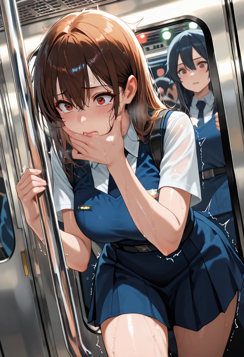 score_9, score_8_up,score_7_up, masterpiece, best quality, 1girl,japanese,tween,stewardess uniform,middle small breasts,
(in passenger plane:1.3), best quality,
hetero, sex, doggystyle, sex from behind, motion lines, bouncing breasts, torn crotch, rape, tears, cry,saliva, sweat, blush, ass ripple, nude male, (pussy juice:1.3), female , cum on inner thighs, complex cum trails,shiny skin,