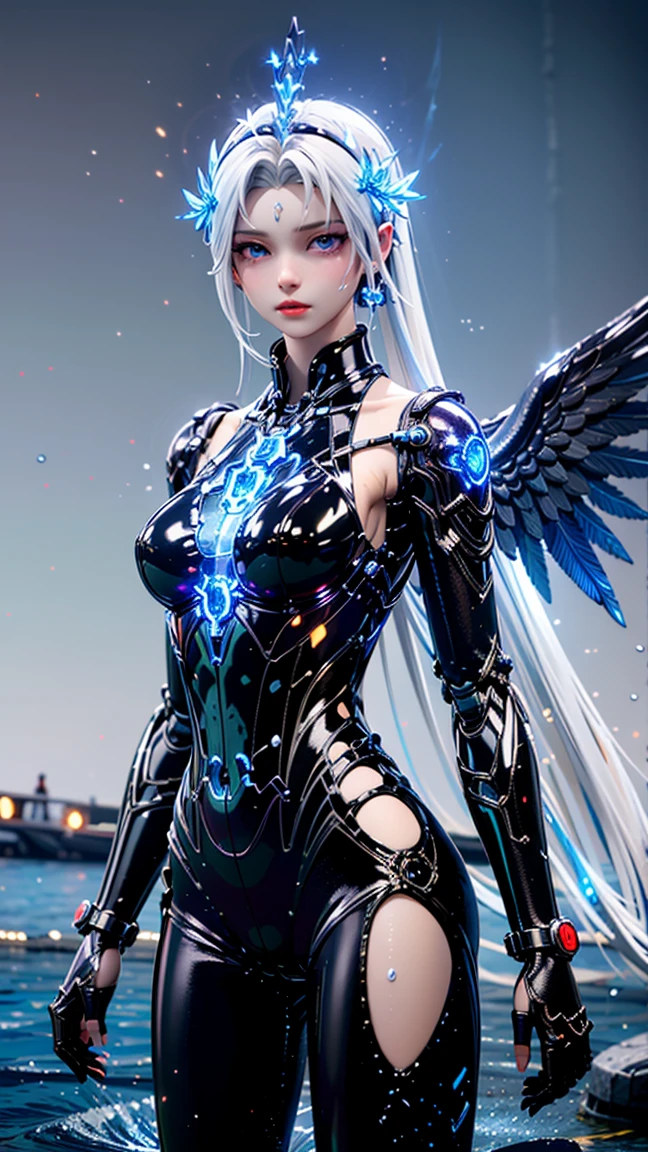Detailed image quality，Pandora the Witch，wing, Succubus Theme，堕落Angel，Excellent，scary，Secret Terror，Tentacles，With eyes，Uncanny Valley Effect，Beast Blood Moon，skeleton，vampire，Hellfire，Dark Queen，Angel，magician magic witch，16岁Angel，Eyes are blue(Pupils as deep as the starry sky)，beautiful princess，White silk scarf，breasts   symmetrical，