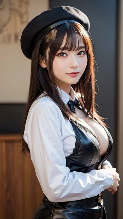 Long-range shooting，Baroque, Gothic Lolita, RAW photos, Bokeh (realism: 1.38, Practical), High-detail CG unified 8K wallpaper, Fashion Model Photography, (((Unbuttoned school uniform，stripe，badge，Cleavage:1.2))), Strong design,Dramatic， 1 Girl, ((Full body portrait:1.38))，Standing in the school bathroom，Small face，Perfect body，  (Real face，detailed脸部细节: 1.38), (High quality skin: 1.38), (Large Breasts: 1.2), Thin waist，Wide hips，Long legs，Ultra HD, 数码SLR camera, Soft Light, high quality, Film Grain, Fuji XT3, High quality, 4k extremely lifelike, uhd 4k highly detailed, ((Ethereal Light, Ultra-high resolution.lifelike:.1.4, (high detailed skin:1.2), 8K Ultra HD, SLR camera, high quality, Film Grain, Fuji XT3,(masterpiece) (best quality) (detailed) (Movie Lighting) (Clear focus) (complicated)