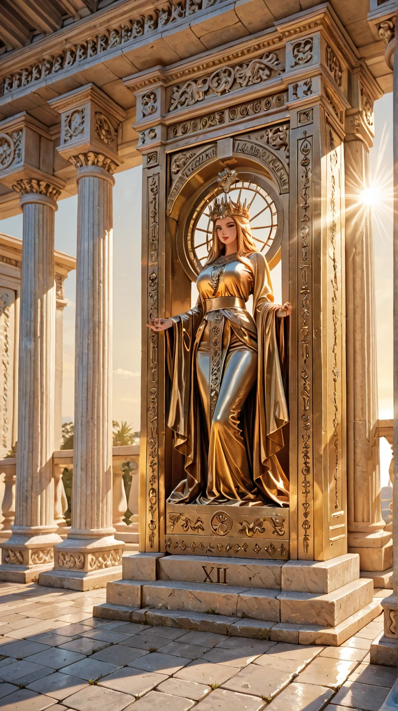 Aphrodite, white dress like Greek goddess, female alafed statue, two arms, two legs, mysterious universe background, goddess of love, Greek goddess of love and peace, goddess of Venus, goddess of light, goddess of Hestia, beautiful goddess, Greek goddess, goddess of wisdom, Greek goddess Athena, holy goddess, Only one person