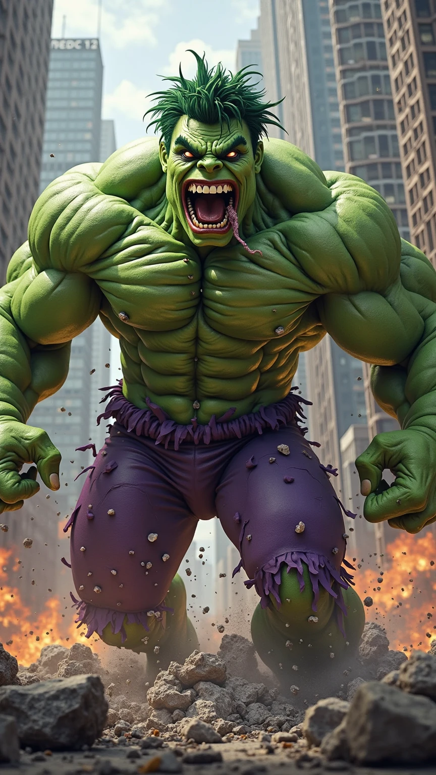 Hulk who was defeated in the terrible battle with superman and Hulk