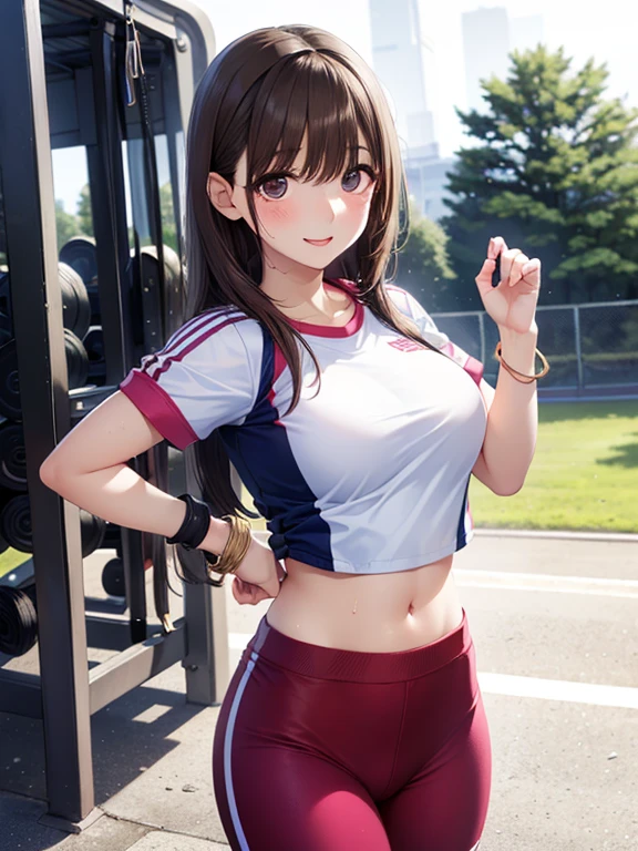 girl in sport shorts and sport bh