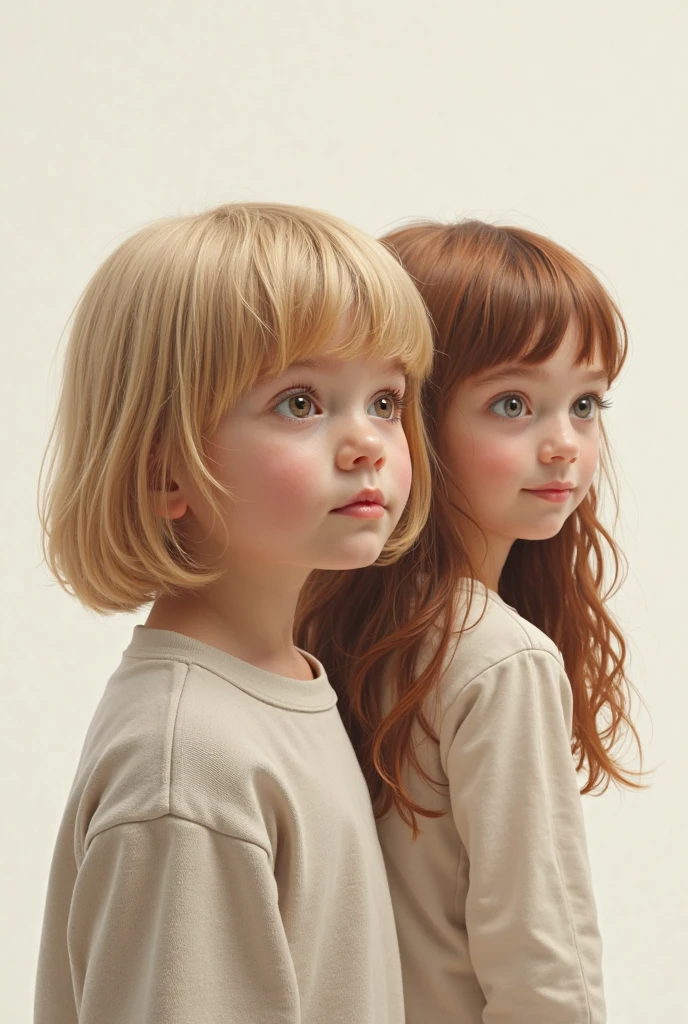 BLACK HOLE, there are two CHILDREN girls BLONDE HAIR in front