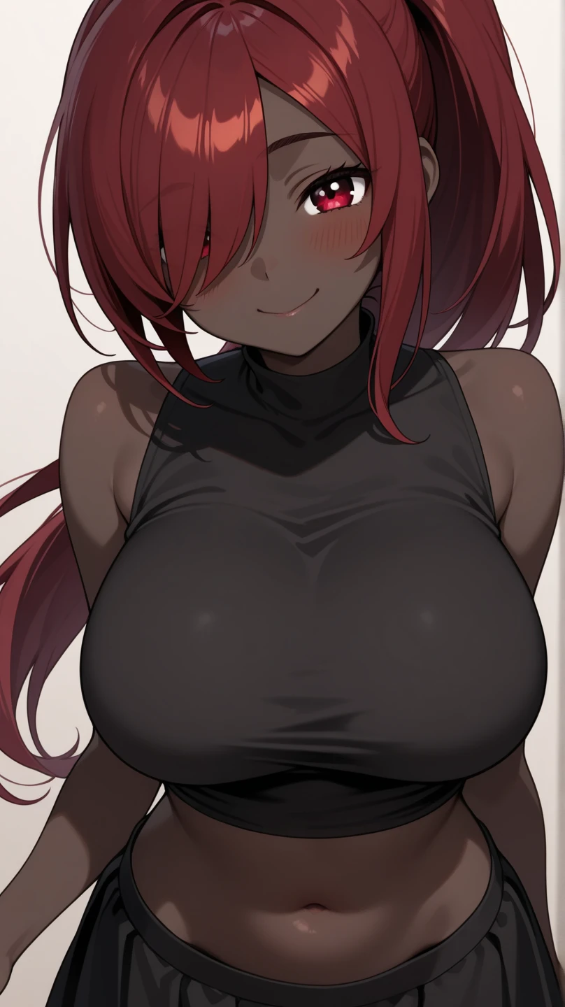 Makima, ringed eyes, light-red hair, braided ponytail, bangs, yellow eyes,（8K）、（Top image quality:1.5）、solo、masterpiece、Delicat eyes、delicated face、Colossal chest:1.2