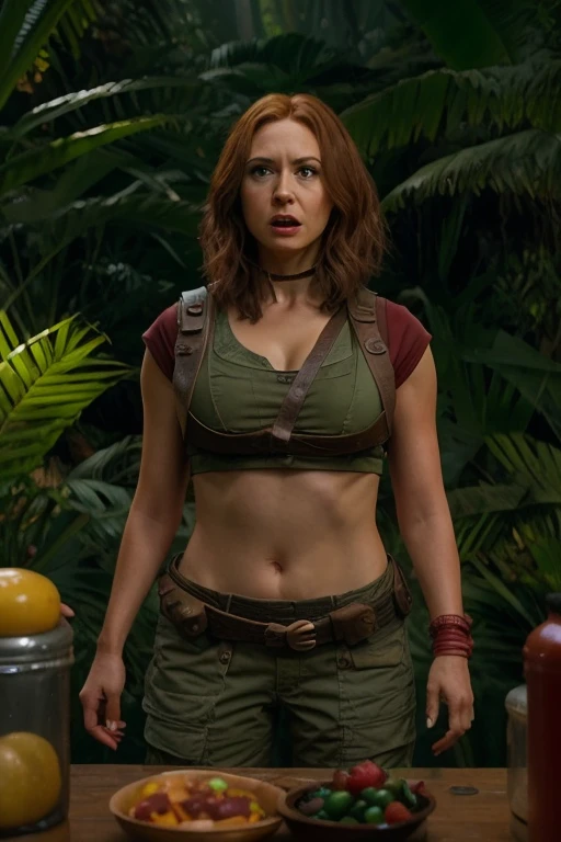 Amy Adams wearing a bikini and leashed to Jabba the Hutt 