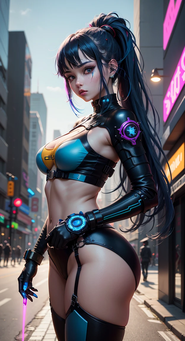 Alita in transparent mecha, sexy slin body, Small but firm chest