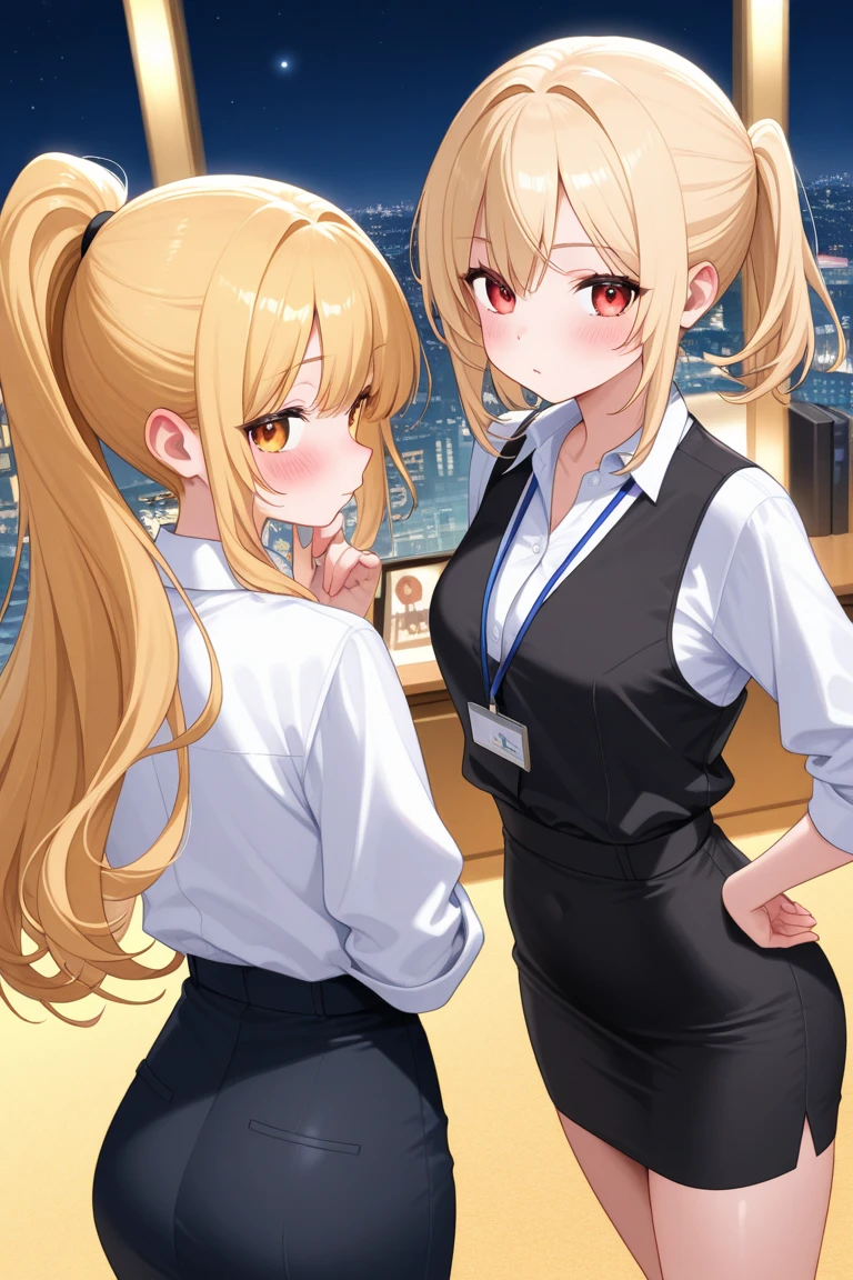 1girl, alice zuberg, bangs, blue eyes, blonde hair, hair between eyes, very long hair, braid, hairband, white hairband,
BREAK (business suit, dress shirt, earrings, formal, high heels, jacket, miniskirt, office lady, open collar, pencil skirt, shirt, skirt, suit:1.2)
BREAK (masterpiece:1.2), best quality, high resolution, unity 8k wallpaper, (illustration:0.8), (beautiful detailed eyes:1.6), extremely detailed face, perfect lighting, extremely detailed CG, (perfect hands, perfect anatomy),