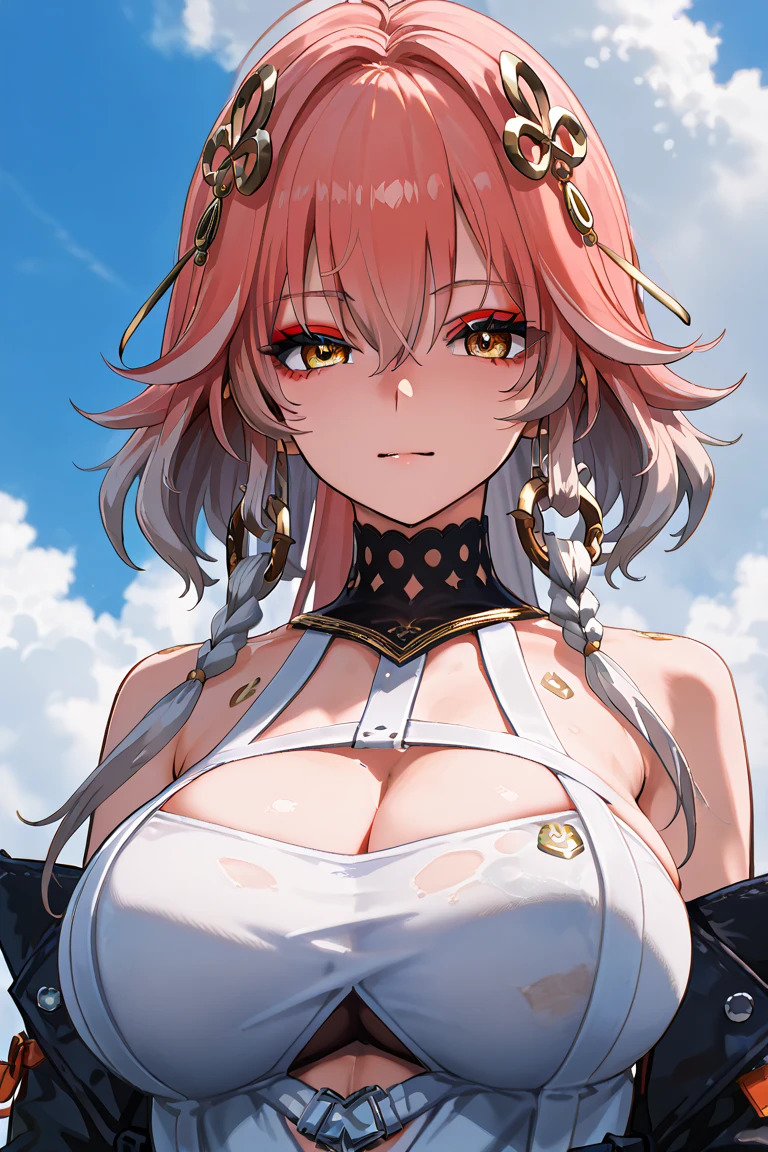 masterpiece, best quality, 8K quality, beautiful, attractive, gorgeus, cute, huge round breasts, smooth white thighs, open legs, naked, erotic, straddle, orgasm, nude, showing off tight pussy, hair bangs, sidelocks
purple_eyes
pink_nails
pink_hair
Fox ears
Hair_between_eyes
yae_miko(genshin_impact)
1girl