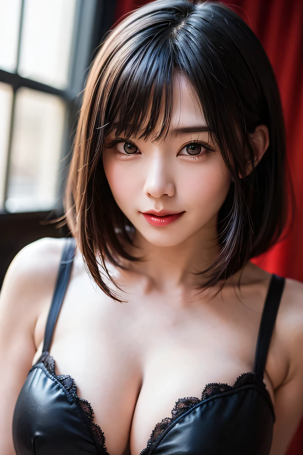 (software:1.8、masterpiece, highest quality),1 girl, alone, hyper Realistic, Realistic,Realistic, Looking at the audience, Light brown eyes:1.4,Brunette Short Bob Hair with highly detailed shiny hair, Brightly colored winter clothes, Lepangas:1.4), Outdoor, Mouth closed, Upper Body、big chest eye、eyelash、{Hugeな|big chest|Hugeなな|Mega} whole :2, chestの谷間:2、(((big chest eye、Short Bob Hair、Highlights from Students、Looking at the audience、She is very beautiful and cute、Show me your ears、Long neck、smile、Close your mouth and smile、Bangs and beautiful teeth)))、Ideal body type、（Nothing is drawn、Very beautiful pure white background:1.6）、美しいLong neck:1.4、(({Huge|big|Hugeな|Mega} chest, chestの谷間:2、Upper Bodyは服を着ていない:1.6))、(((Portraiture:2)))、Perfect Anatomy