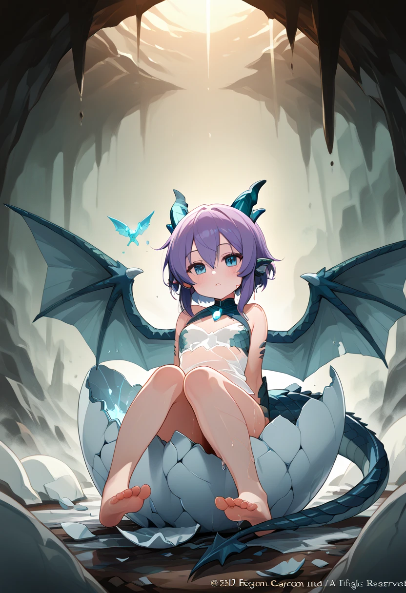 ((best quality)), ((highly detailed)), masterpiece, ((official art)), (detailed eyes, deep eyes), (1girl:1.33, solo), (((slimegirl))), woman, ((slimy)), navel, (wet skin), ((colored skin)), (((Chinese violet colored skin:1.33))), nude, ((multicolored slime, (Mulberry violet colored slime) and (green colored slime) and (purple colored slime))), ((short hair)), orange colored hair, (see through slime), ((glowing eyes)), ((moth wings made of sime,horns,dragon wings made of sime)), huge breasts, big hips, cameltoe, naughty smile, <lora:glassSculptures_v05SomeDallEWatermarks:.9>, full body, glasssculpture