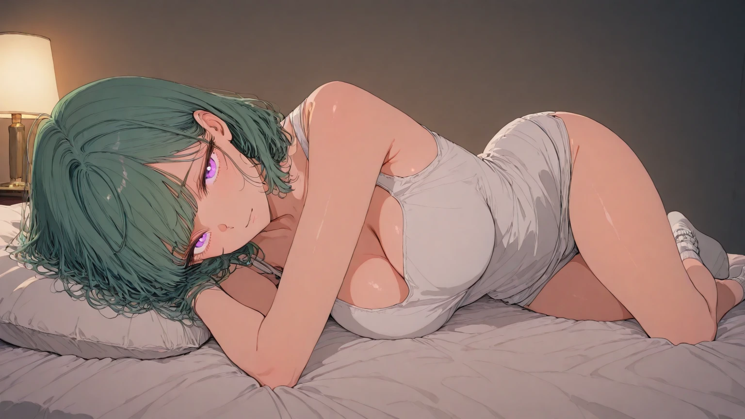 score_9,score_8_up,score_7_up,score_6_up, 1girl, sleeping on her side, on bed, medium breasts, spider Gwen, multicolored hair,
exposed breasts, close up,(arched back:1.6), head on pillow, pov, oversized crop top sweater, pussy, ((sheer black panties)), wet spot, grool, (pov hands removing panties, /male hands removing panties/), focus on panties, panties close to viewer, (messy hair, hair covering one eye), sexy hair,