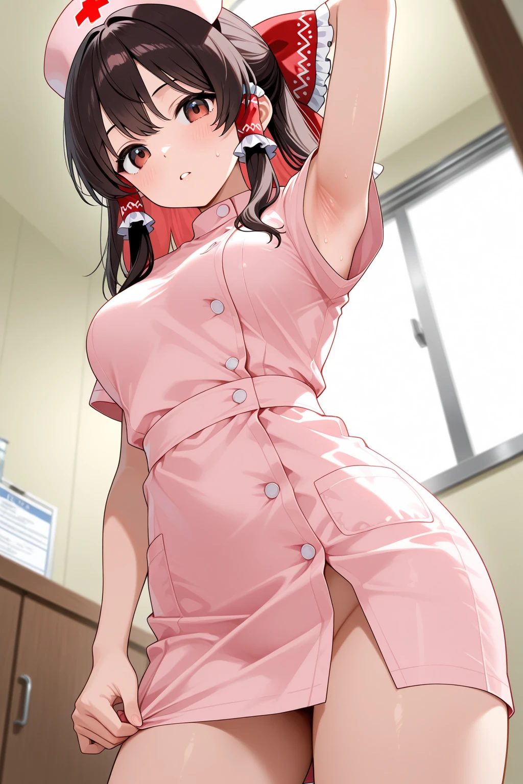 A super beautiful 15-year-old Japanese girl、Put your black hair in a bun、She is wearing a gorgeous pink long-sleeve qipao made of super shiny silk with fine embroidery.。 Pussy covered with white mucus and pubic hair is forced open She was raped by the doctor、I had sex in the missionary position while crying.