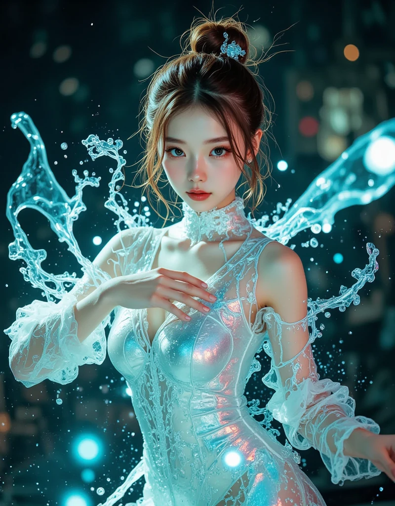 The cute girl in the midst of a delightful bath, surrounded by an explosion of iridescent soap bubbles, Soft Lighting, accentuating the magical ambiance, sharp focus on the girl and the intricate details of the fairy house room, expression, reflecting the sheer joy and wonder of this magical experience, art by by Marc Simonetti & Yoji Shinkawa & WLOP, hyperdetailed artwork, creative, high_res